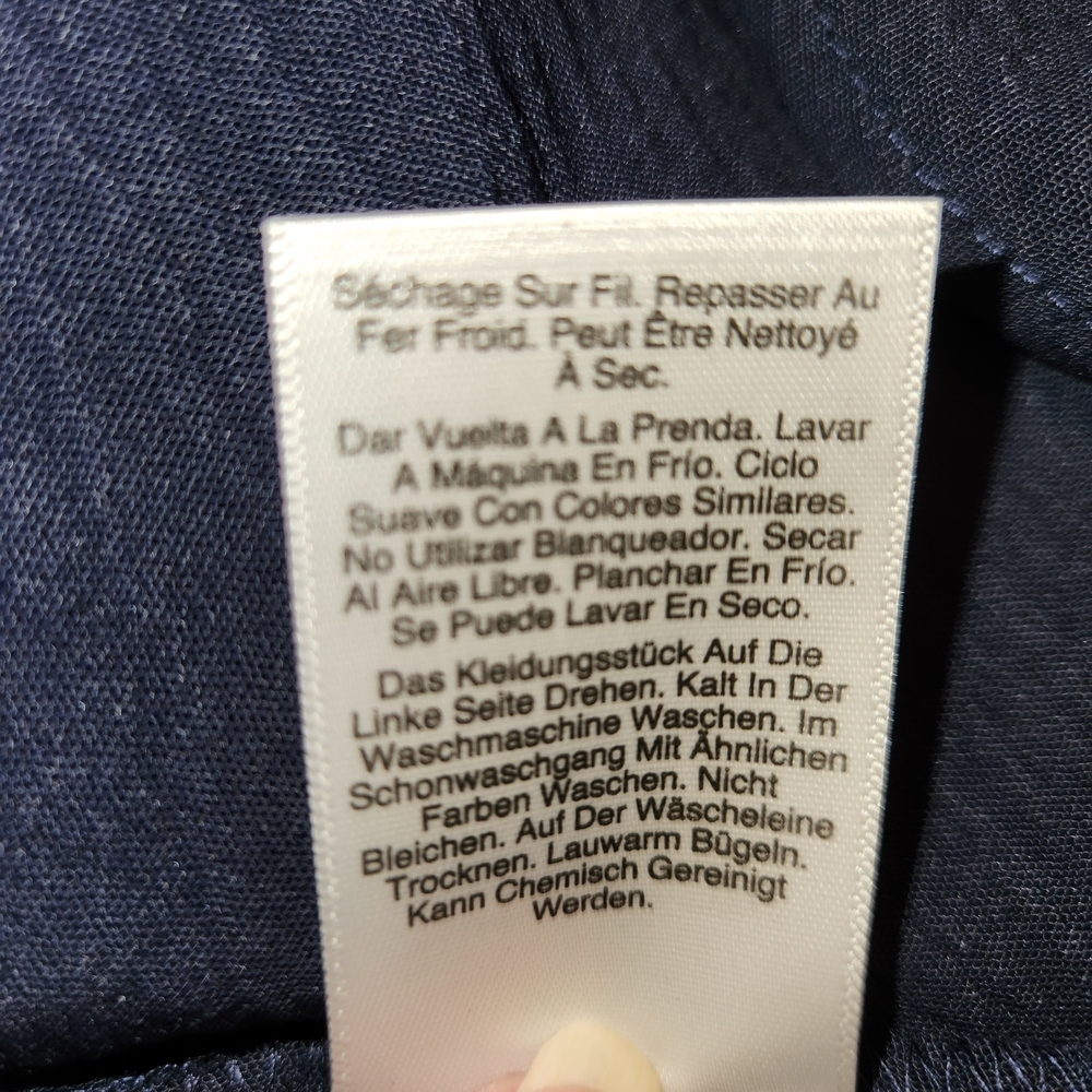 NWT DKNY Navy Blue Sleeveless Shirt Dress With Tie Size 10 Lightweight Flowy - Picture 11 of 14